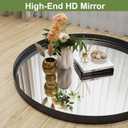 Round Bathroom Mirror, 24 Inch Black Circle Mirror with Metal Deep Frame, Round Mirrors for Wall Decor, Vanity, Entryway, Living Room