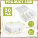 30 Pack 50 oz Paper To Go Containers, 3 Compartment Take Out Food Containers, White Take Out Boxes, Microwavable, Leak and Grease Resistant for Restaurants, Picnics, Offices and Catering, 4.6 x 2.5 inches