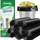 2.6 Gallon 120 pcs Small Black Trash Bags, Strong 2.5 Gallon 2.6 Gallon Garbage Bags, Bathroom Trash Can Bin Liners,Mini Bags Waste Basket Liner,Fit 6-10 Liter, 2.6 Gal-Black-120