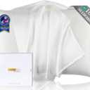 ZIMASILK Upgraded 100% 6A Grade Pure Mulberry Silk Pillowcase for Hair and Skin Silk Pillow Cases with Reinforced Hidden Zipper, More Soft & Durable, Gift Box (King 20"x36" Ivory)