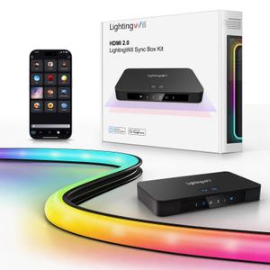 LightingWill TV LED Backlight with 4K HDMI Sync Box, 9.8ft RGBIC LED Strip Lights for 50-65 Inch TV, Sync with Screen, 3 HDMI Inputs, 60 LEDs/m High Density, App Control, Works with Alexa & Google
