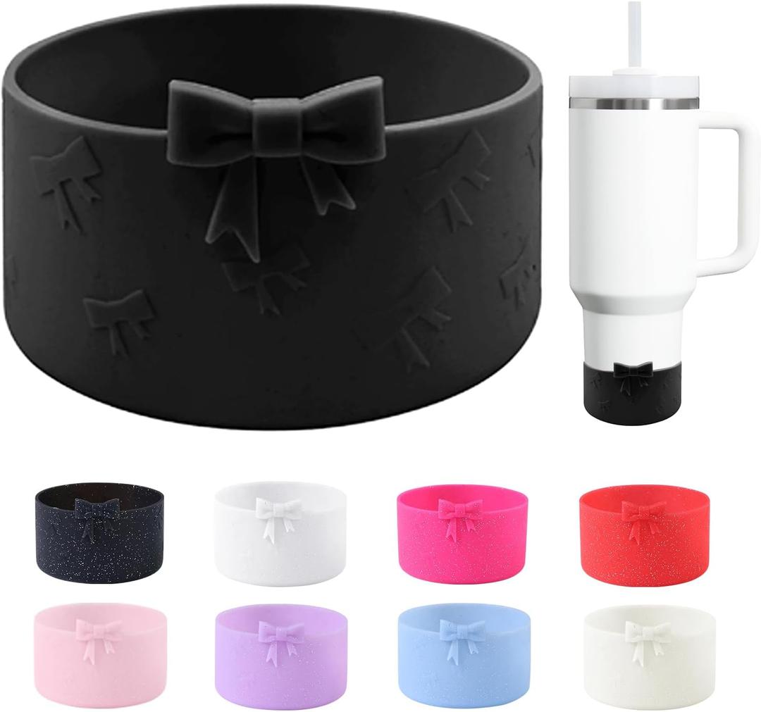 3 x Bow Silicone Boot for StanleyTumbler 20-40oz& Owala Water Bottle 24oz& IceFlow 20oz 30oz& Hydroflask Water Bottle 12-24oz Anti-Slip Sleeve for Stanley Cup Accessories
