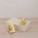 parro Gold Door Knobs Interior,Privacy Door Knob with Lock,Pismo Doorknob with Rectangle Rosette for Bath & Bedroom