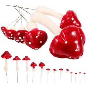 LOGOFUN 33pcs Fake Mushroom Simulation Foam Mushroom Artificial Mushrooms Model Miniature Mushrooms Prop for DIY Crafts - Red White 8.65X2.75X27.51in/7.27X2.16X2.16in/6.29X1.97X1.97in