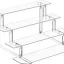 4 Tier Acrylic Display Risers, Perfume Organizer Stand, Clear Shelf Risers for Figures, Dessert Shelves for Party, Funko POP Shelves, Cupcake Stand Holder Decoration