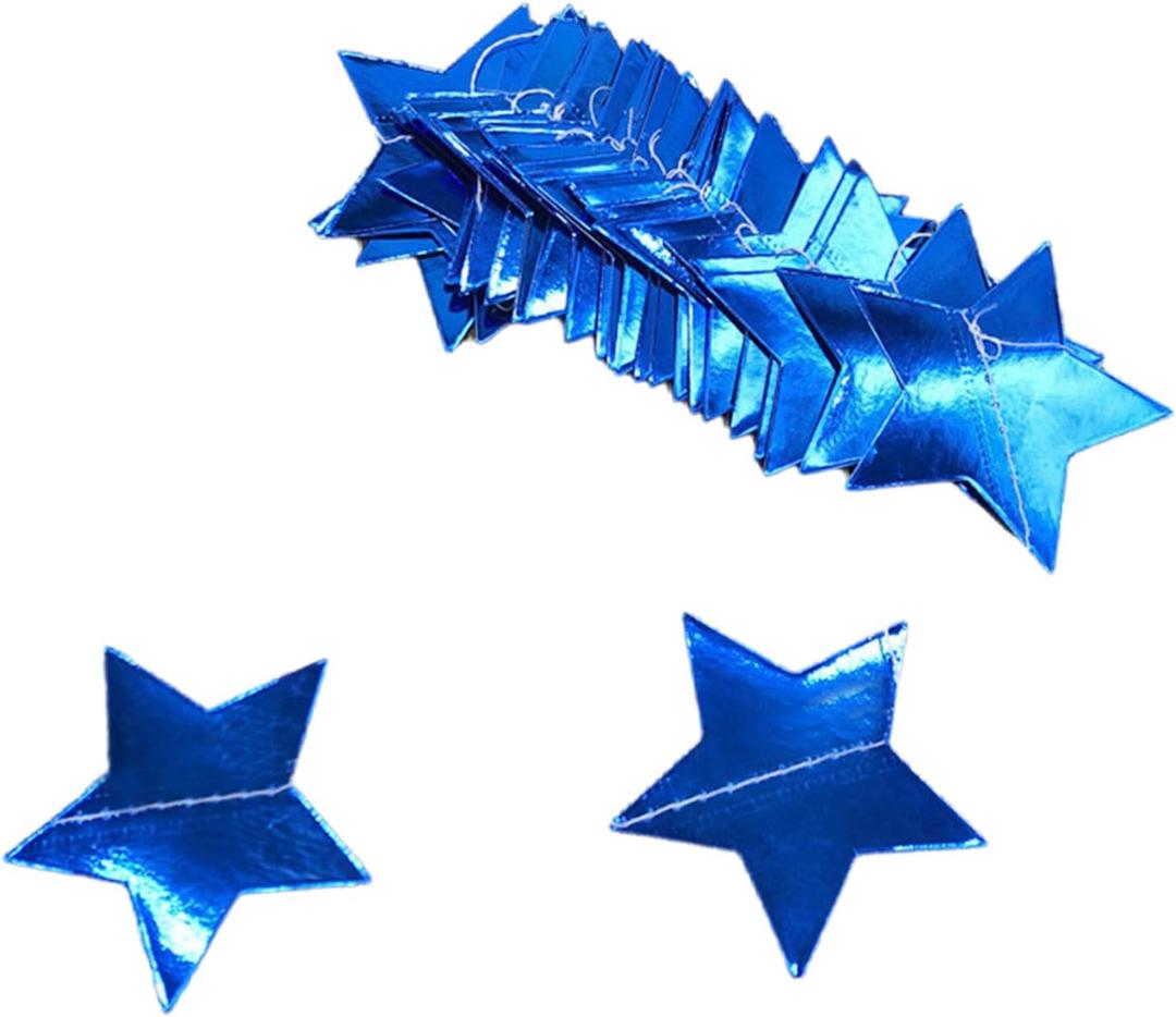 Shimmering Star Hanging Garlands Practical Festival Paper Banners Portable Accessory for Prom Bridal Decoration Home Accent