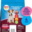 Kibbles n Bits Bistro Mini Bits Small Breed Dry Dog Food, Oven Roasted Beef, Spring Vegetable and Apple Flavors for Adult Dogs, 3.5 lb. Bag (Pack of 4)