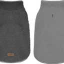 Cyeollo Small Dog Coat Sherpa Dog Winter Coat, Reversible Fleece Doggie Jackets Sweater Vest for Small Dogs Male with Leash Hole, Soft Cold Weather Pet Coats, Dark Grey S