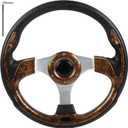 Golf Cart Steering Wheel Fit Golf Cart Club Car EZGO Yamaha Universal Steering Wheel for EZGO TXT RXV, Club Car DS Precedent Tempo, Yamaha G2-G29 Most Golf Cart (Brown)