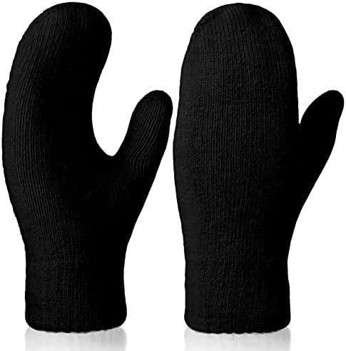 Zhehao Women Knitted Mittens Winter Warm Gloves Solid Color Hand Warmer for Indoor Outdoor Activities