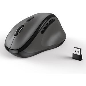 Ergonomic Wireless Mouse with USB Receiver for PC Computer, Laptop and Desktop, Ergo Vertical Mouse with Silent Clicks Long Battery Life, Up to 1600 DPI & 1 AA Battery Powered, Grey