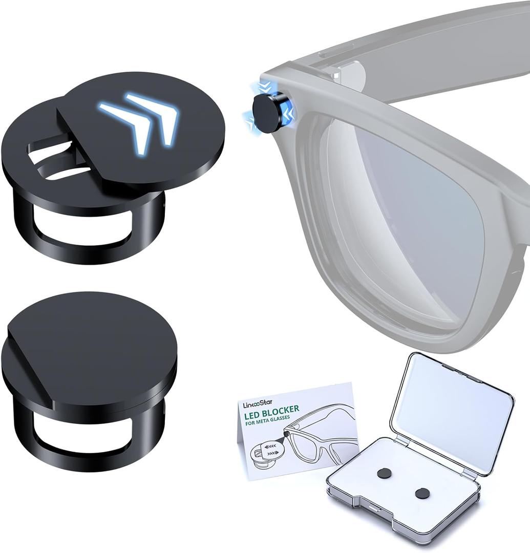 Led Light Cover for Meta Glasses Rayban, Light Blocking Stickers Compatible with Wayfarer, Skyler, Headliner(Gen 2&1) & Oakley Smart Glasses, Lightweight Privacy Flash Blockers- 2PCS Accessories