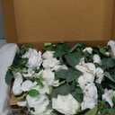 Wedding Floral Swag Welcome Sign Artificial Flowers Backdrop Garland White Sage Green for Ceremony Reception Door Wall Easel Home Decorations Entryway Faux Outdoor Board Head Table Decor