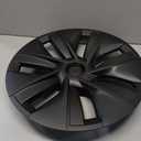 Tesla Model Y Wheel Covers 20202024, Full Fit Hubcaps with Left-Right Aero Symmetry, Matte Black ABS+PC, Reduced Wind Drag, Snap-On Install, Includes Tire Repair Kit (19 Inch 7-Spoke)
