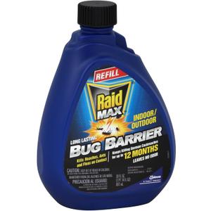 Raid Max Bug Barrier and Killer Refill, For Indoor and Outdoor Use, Keeps Listed Bugs Out, 30 oz