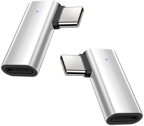 xiwxi 2Pack 90 Degree Lightning to USB C Charger Converter for iPhone 15/15Pro/15 Pro Max Plus,Samsung S24 S23,iPad Air,27W PD Fast Charging&Data Transfer,Type C Devices,Not Audio/OTG/PS/2 Cables