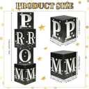 Sotiff Sotiff 4 Pcs Large Prom Column Standup Photo Booth 51inch Black and Silver 2026 Prom Decorations Grad Night Party Decor for 2026 Graduation Decorations Supplies