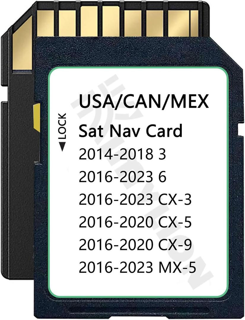 Navigation SD Card BHP166EZ1U Offline GPS Map, Plug & Play, HUD Support, Compatible with 2016-2020 CX-5 CX-9, 2014-2018 3, 2016-2023 6 CX-3 MX-5, USA/CAN/MEX