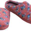 Disney Women Lilo & Stitch - Slide On Scuff Slippers (Large, Pink)