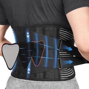 Back Braces for Lower Back Pain Relief with 7 Stays, Breathable Back Support Belt for Men/Women for work, Anti-skid lumbar support belt with 16-hole Mesh for sciatica(L)