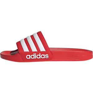 adidas unisex-adult Adilette Shower (10 Women/9 Men, Vivid Red/White/Vivid Red)