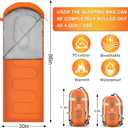 ECOOPRO Warm Weather Sleeping Bag - Portable, Waterproof, Compact Lightweight, Comfort with Compression Sack - Great for Outdoor Camping, Backpacking & Hiking-83 L x 30" W Fits Adults