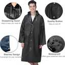 Cosowe Rain Ponchos for Adults Reusable, 2 Pcs Raincoats Emergency for Women Men with Hood and Drawstring, One Size