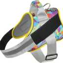 Bolux Dog Harness, No-Pull Reflective Dog Vest, Breathable Adjustable Pet Harness with Handle for Outdoor Walking - No More Pulling, Tugging or Choking (Medium (Pack of 1), Watercolour)