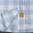 Dubinik 6 oz Flannel Shirt for Men Pure Cotton Soft Warm Long Sleeve Plaid Shirts Casual Button Down for Outdoor Wear (Blue, L)
