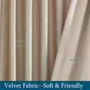 PRIMROSE Champagne Polyester Velvet Curtains 96 inch Long for Living Room,Set of 2 Panels Blackout Rod Pocket Back Tab Window Treatment Room Darkening Heavy Decorative Curtains Drapes for Bedroom