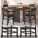 MECHYIN Dining Chairs Set of 4, Rustic Wood Dining Room Chairs with Thickened and Strengthened Metal Steel Frame & Slat Back, Modern Farmhouse Chair for Kitchen, Dining Room (4, Dark Black)