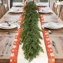 6FT Christmas Garland, Real Touch Cypress Pine Garlands, Green Artificial Cedar Garland Christmas Decorations for Home, Dining Table Mantel Porch Wall Stairs Winter Xmas Decor