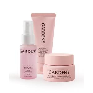 GARDENY Korean Skincare Set | 3-step K-Beauty Routine Kit | Cleansing Balm, Mask-to-Foam Cleanser & Hydrating Mist Toner | Rose PDRN Technology | Travel Size 1.01 fl. oz Each