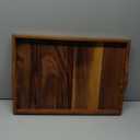 Large Acacia Wooden Serving Tray with Handles 20 x 14 inch Decorative Coffee Table Ottoman Tray for Living Room Extra Large for Kitchen Dinner Food Bar Breakfast in Bed (Color Natural) (20" x 14" x 2.4", Natural Wood)