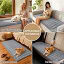 hyha Couch Covers for Dogs Washable, Non Slip Plush Dog Sofa Protectors, Fuzzy Pet Couch Covers for 3 Cushion Sofa Pet Friendly (Grey, 27.6" x 88")