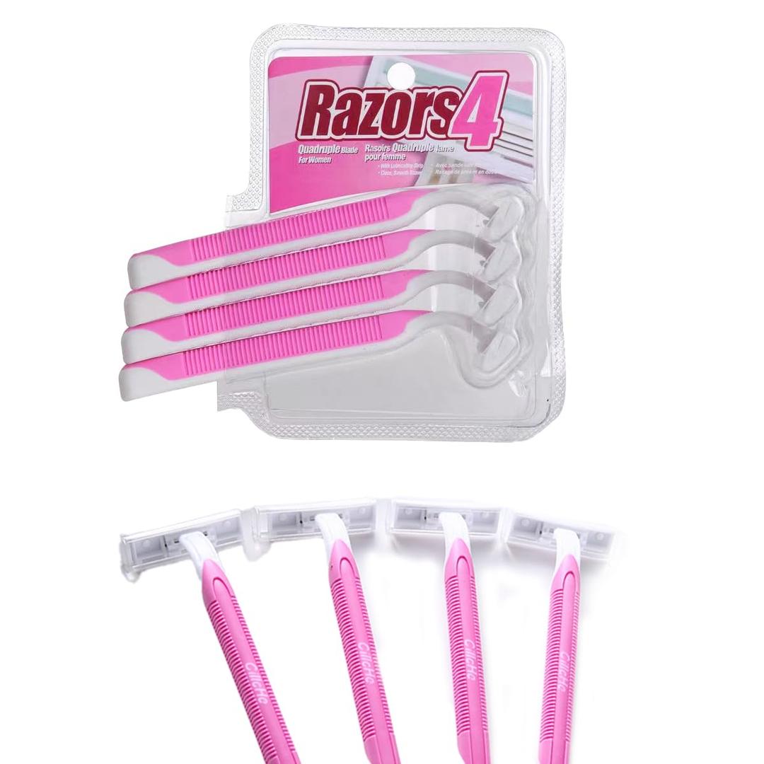 2025 Size Razor Razor: Transparent Shell, Individually Packaged, Male and Female at Home and Portable Travel (4 Pieces, Pink Green Optional) (pink)