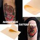 10 Pcs Blank Tattoo Practice Skin - Narkysus 7.5"x 5.5" Fake Skin Double Sides Tattoo Skin Pads Tattoo Fake Skin for Tattoo Kit Tattoo Supplies