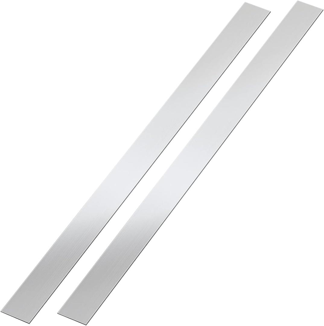 2 Pcs Stainless Steel Trim Strips 304 Brushed Stainless Steel Metal Finishing Sheet Metal Gap Strip Filler Trim for Kitchen Tools (1.5 x 30 Inch,Silver)