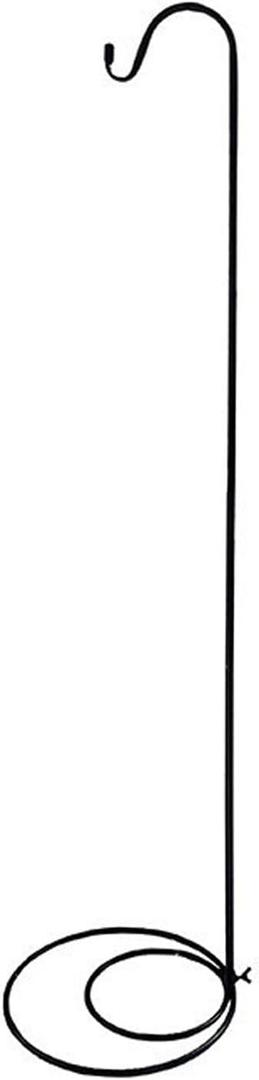 Black Iron Shepherds Hook with Base 47 Inch Metal Hummingbird Feeder Stand Hanging Lantern Stand Plants Hanger for Garden Outdoor Wedding Event and Home Decor (1pcs)