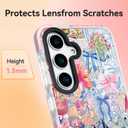 ChiCsFleur for Samsung Galaxy S24 Plus Case, TPU Phone case with Camera Protection for Women Girls Teens - Coastal Collage Pink Bow Disco Ball Y2K Gift Tropical Floral Blue White Aesthetic Unique (MarineOcean)