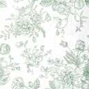 100 Floral Cocktail Napkins Sage Green White Toile Disposable Paper Napkins 5 Inch Vintage Flower Bouquet Party Napkin for Bridal Baby Shower Spring Summer Tea Party Supplies