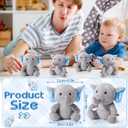 HyDren 8 Pcs Baby Shower Elephant Plush Mini Small Stuffed Animal Toys 4 Inches for Valentine Birthday Gender Reveal Party Charity Donation Gift Supplies Decoration(Blue)