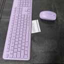 LeadsaiL Purple Wireless Keyboard and Mouse Combo, Full-Sized Ergonomic Computer Keyboard, 2.4GHz USB Cordless Keyboard Silent Mouse Set, 12 FN Shortcuts for Windows MacOS Laptop Computer