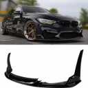 Front Lip Compatible with BMW F80 M3 / F82 F83 M4, Gloss Black Bumper Air Dam Lower Chin Spoiler Splitter, Protection Body - WheelX