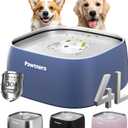 Dog Water Bowl No Spill, 4L All Stainless Steel, Slow Drinking for Dogs with Non-Slip Base, Spill Proof Dog Water Bowl for Medium Large Messy Drinkers, Slobber Stopper, No Mess, Blue (Cobalt)