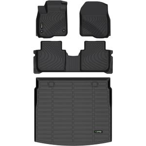 HAFIDI Floor Mats & Cargo Liner Set Fit for 2023 2024 2025 2026 Honda CRV Hybrid & Honda CR-V All Weather Protection TPE Anti-Slip Automotive Full Set Floor Liners Custom Accessories -Black