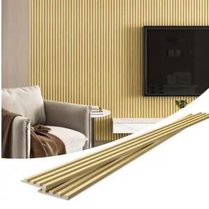 Carlo Schdoo Wood Wall Panels, 4-Pack 94.5’’ × 8’’ Wall Panels for Interior Wall Décor, 3D Acoustic Panels for Wall, Accent Wall Panels for Living Room, Bedroom, TV Background (Oak)