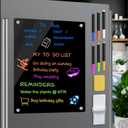 16"x12" Acrylic Magnetic Dry Erase Board for Fridge, Clear Acrylic Magnet Calendar for Refrigerator,Includes 6 Kinds Products Set(Black Blank)