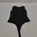REORIA Butsmooth Womens Sexy Sleeveless Square Neck Double Lined Basic Bodysuit Tank Tops (Large, Black)