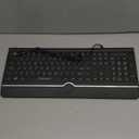 TECKNET Large Print Backlit Keyboard, Wired USB-A Computer Keyboard with Wrist Rest, 7-Color Backlit, Oversized Letter Keys Easy to See, Plug-and-Play, Silent, Light Up Keyboard for Windows/PC/Laptop (Green)